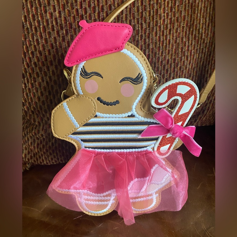 Betsey Johnson Merry Christmas Gingerbread Man Cookie Multi XOCANCAN  Purse Bag